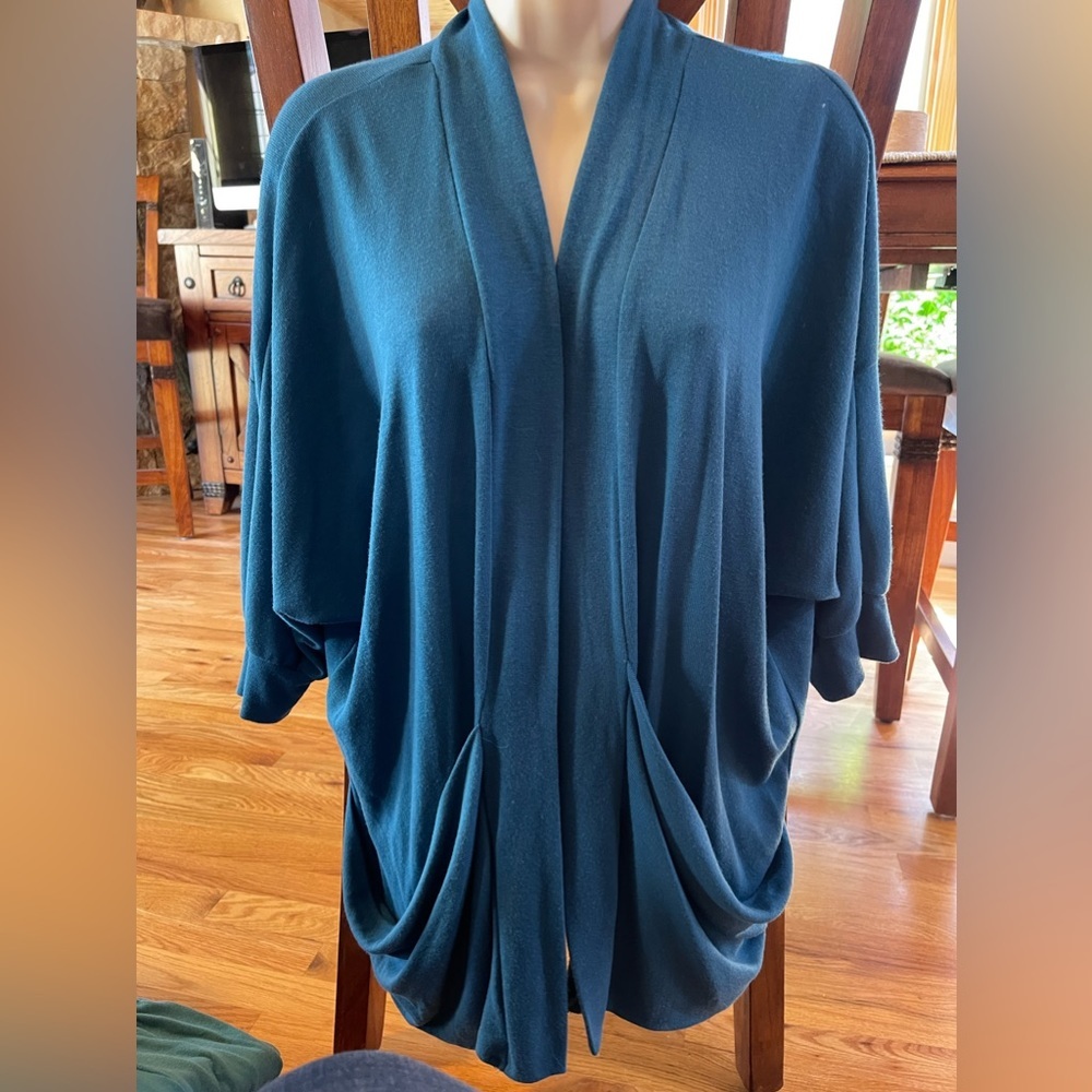 Bobeau Large bright blue jacket with pockets